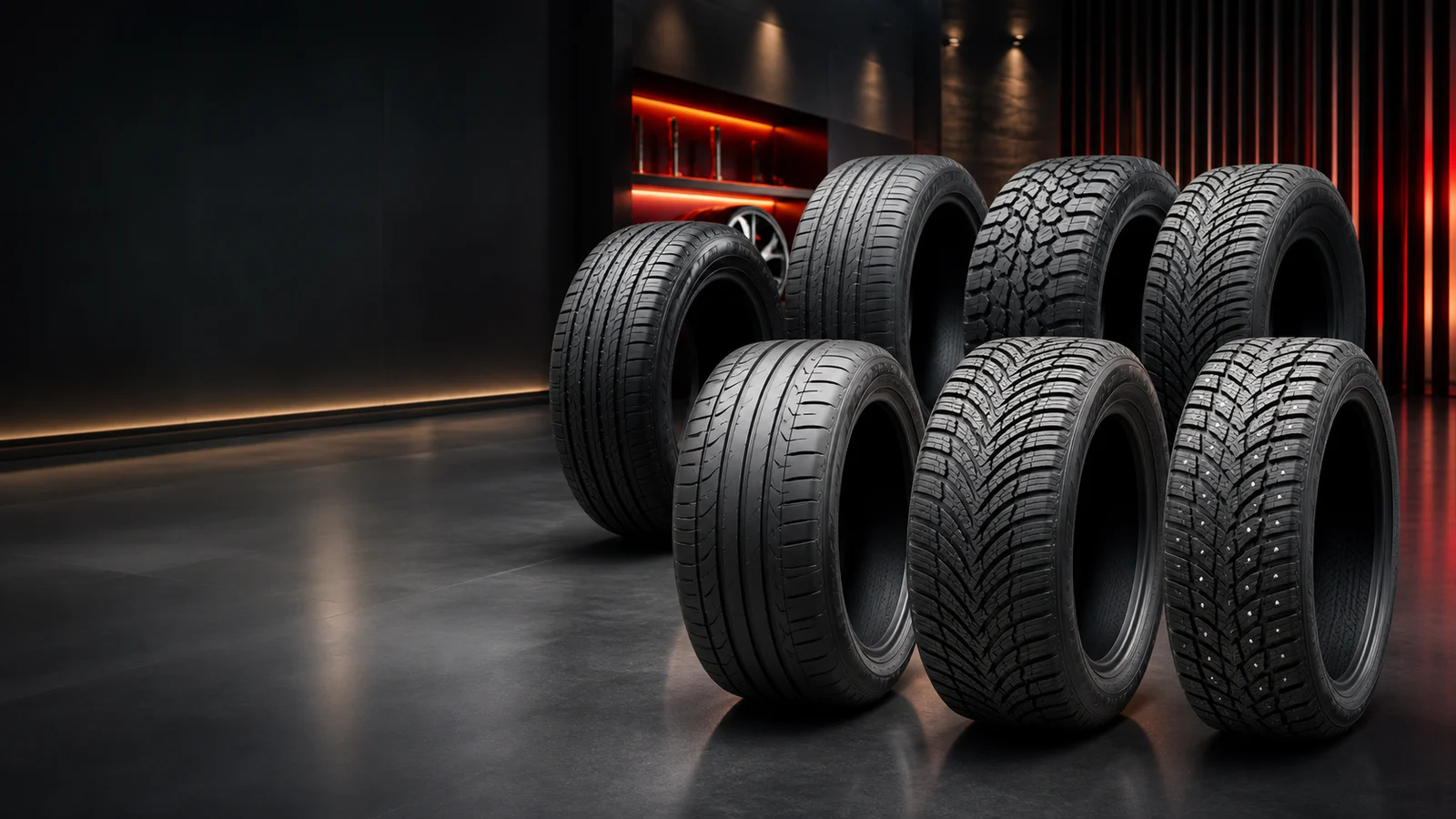Collection of new summer, winter, performance and SUV tires