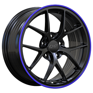 DAI Wheels SKY 17x7.5 Noir lustre - Contour mauve