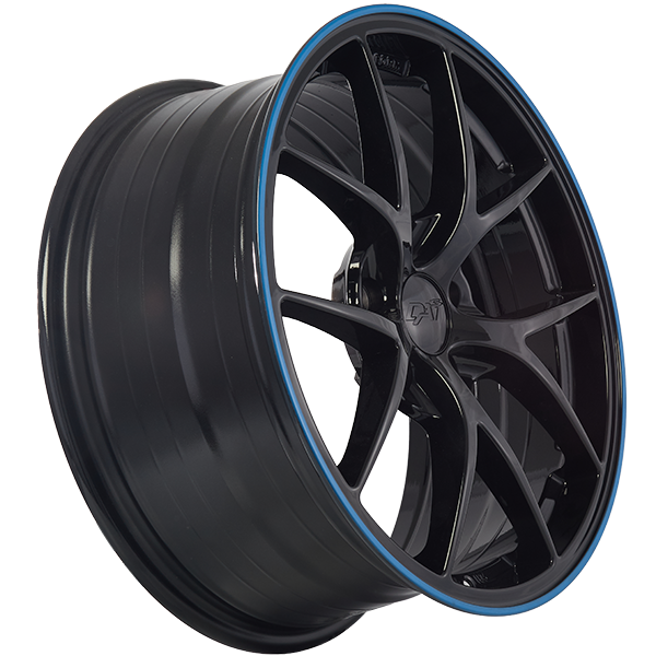 Wheels SKY 17x7.5 5x114.3 Noir lustré - Ligne bleue — 2