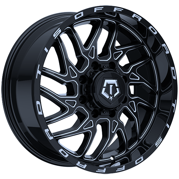 TIS Wheels 544 22x12 22x12/8x180 Noir lustré - Rebord usiné