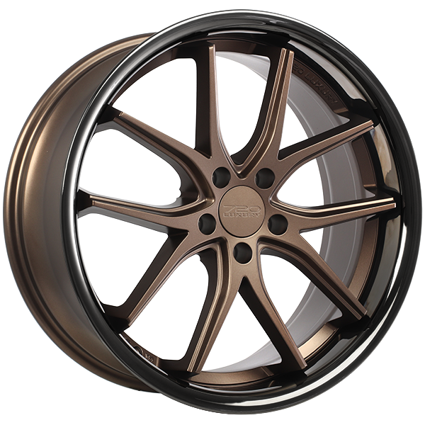 720 Luxury VANQUISH 20x10.5 20x10.5/5x114.3 Façade bronze satin - Contour inox noir