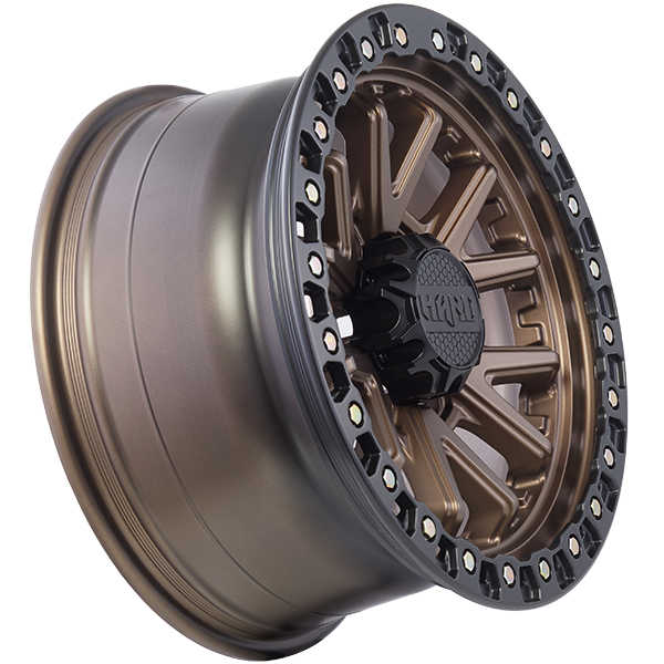 Hard DUNE 17x8.0 6x139.7 Façade bronze satin - Contour noir satin - Rivets zinc — 2