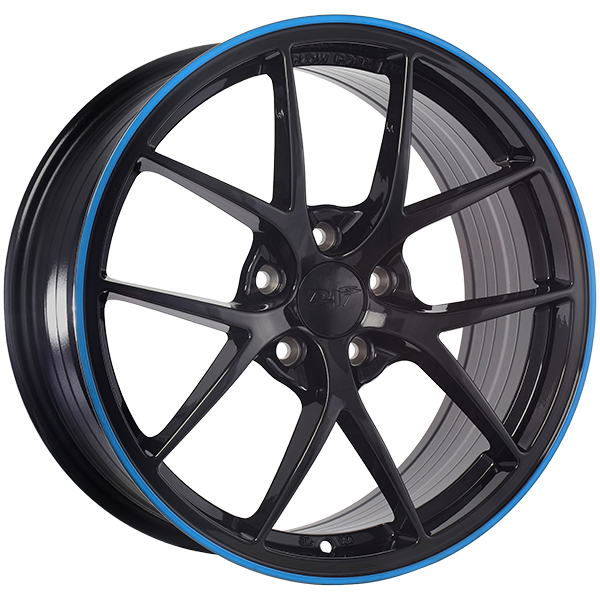Wheels SKY 17x7.5 5x114.3 Noir lustré - Ligne bleue
