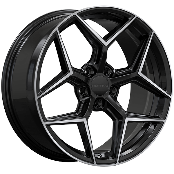 Ruffino HANS 19x8.5 5x114.3 Noir lustré - Façade machinée