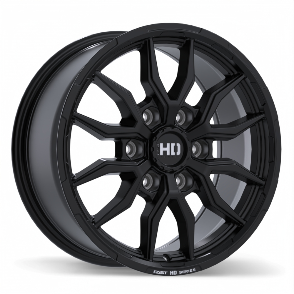 Fast HD Grit 17x8.0" 6x139.7 Satin Black with Milling