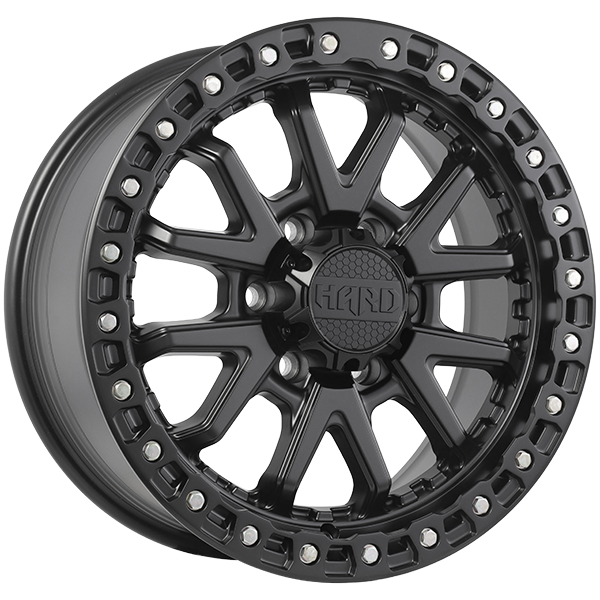 Hard DUNE 18x8.0 6x139.7 Noir satin - Rivets zinc
