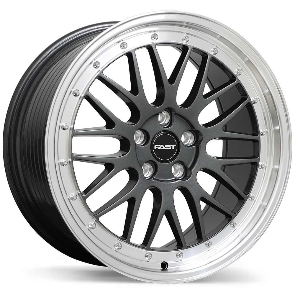 Fast Wheels FR01 19x8.5" 5x112 Gloss Gunmetal with Machined Lip