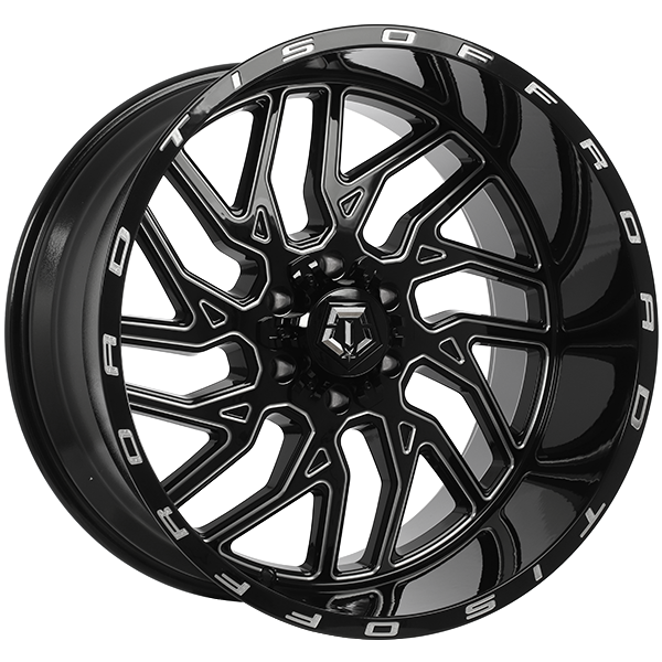 TIS Wheels 544 22x10.0 22x10.0/5x127/5x139.7 Noir lustré - Rebord usiné
