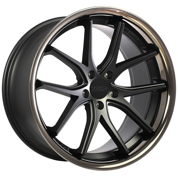 720 Luxury VANQUISH 20x10.5 20x10.5/5x115 Noir satin - Rebord inox noir