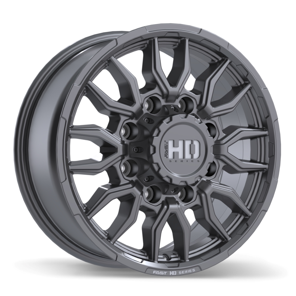 Fast HD Grit 17x7.5" 8x180 Satin Gunmetal with Milling