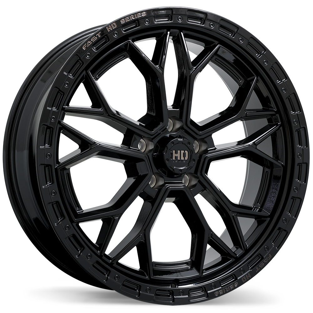 Fast HD Muramasa 22x9.0" 5x127 Gloss Black with Grey Milling