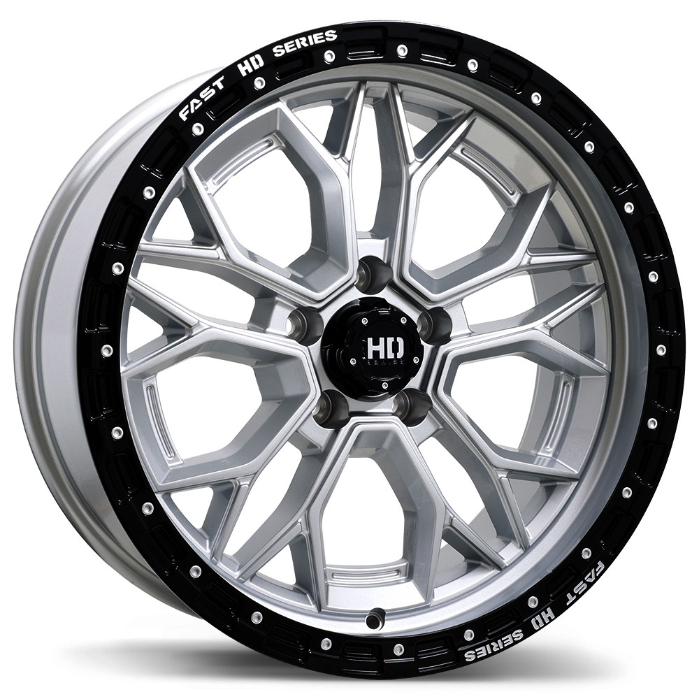 Fast HD Muramasa 20x9.0" 5x127 Gloss Silver with Black Lip