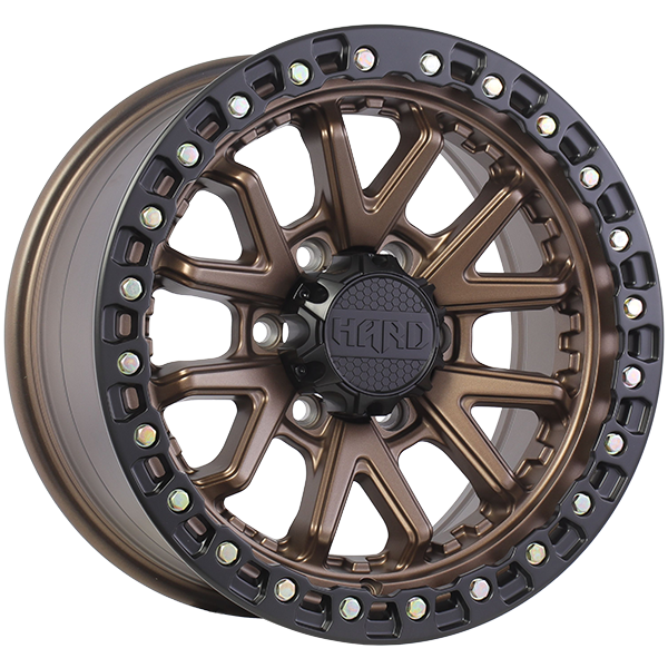 Hard DUNE 17x8.0 6x139.7 Façade bronze satin - Contour noir satin - Rivets zinc
