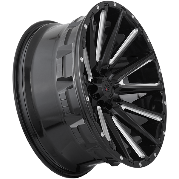 Forged Offroad XR110 20x12 20x12/6x139.7 Noir lustré - Rebord usiné — 2