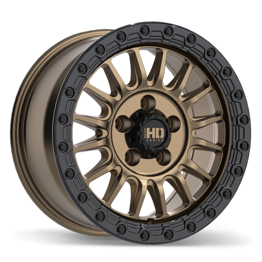 Fast HD Surge 18x8.5" 5x127 Satin Bronze with Gloss Black Lip