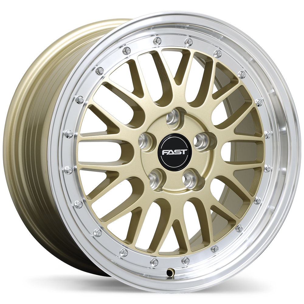 Fast Wheels FR01 17x8.0" 5x112 Gloss Gold with Machined Lip