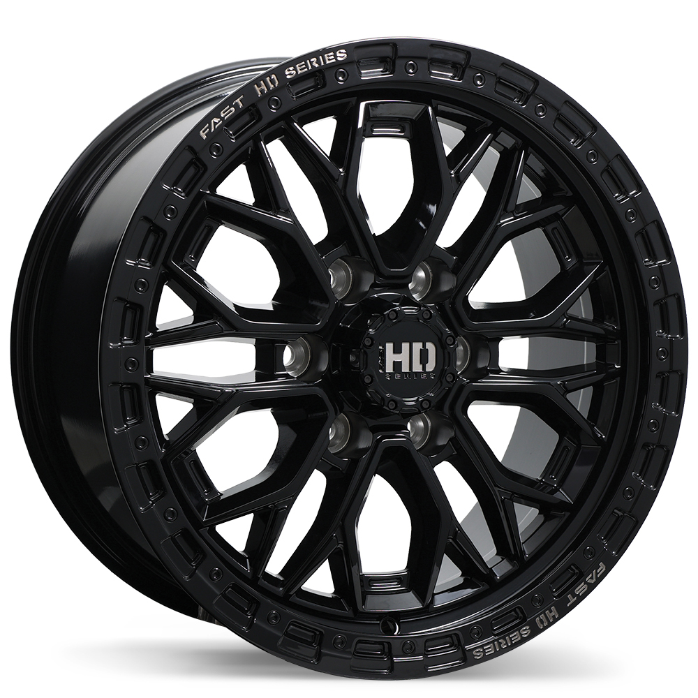 Fast HD Muramasa 17x8.0" 6x139.7 Gloss Black with Grey Milling