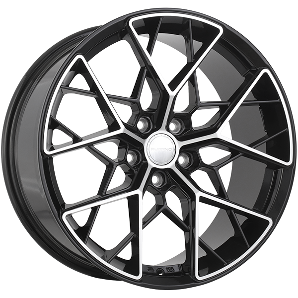 Ruffino CORSA 16x7.0 5x114.3 Noir lustré - Façade machinée