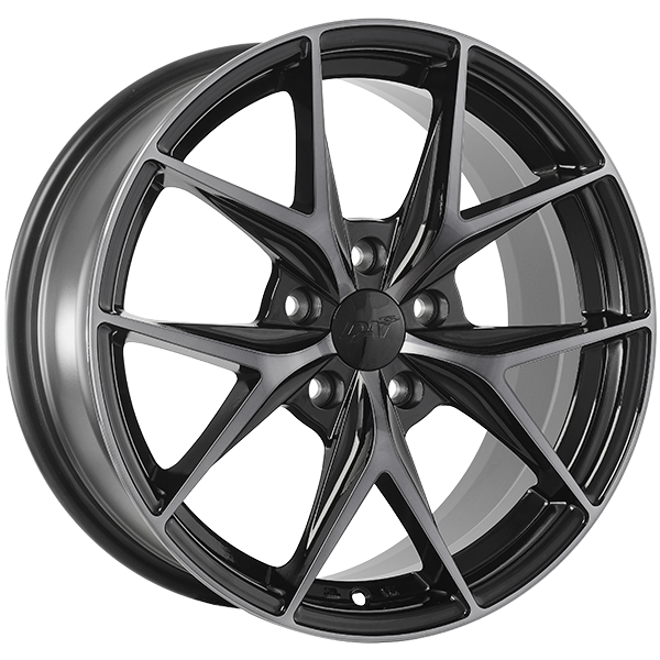 Wheels ELEGANTE 17x7.5 5x114.3 Noir lustré - Façade machinée - Fini foncé