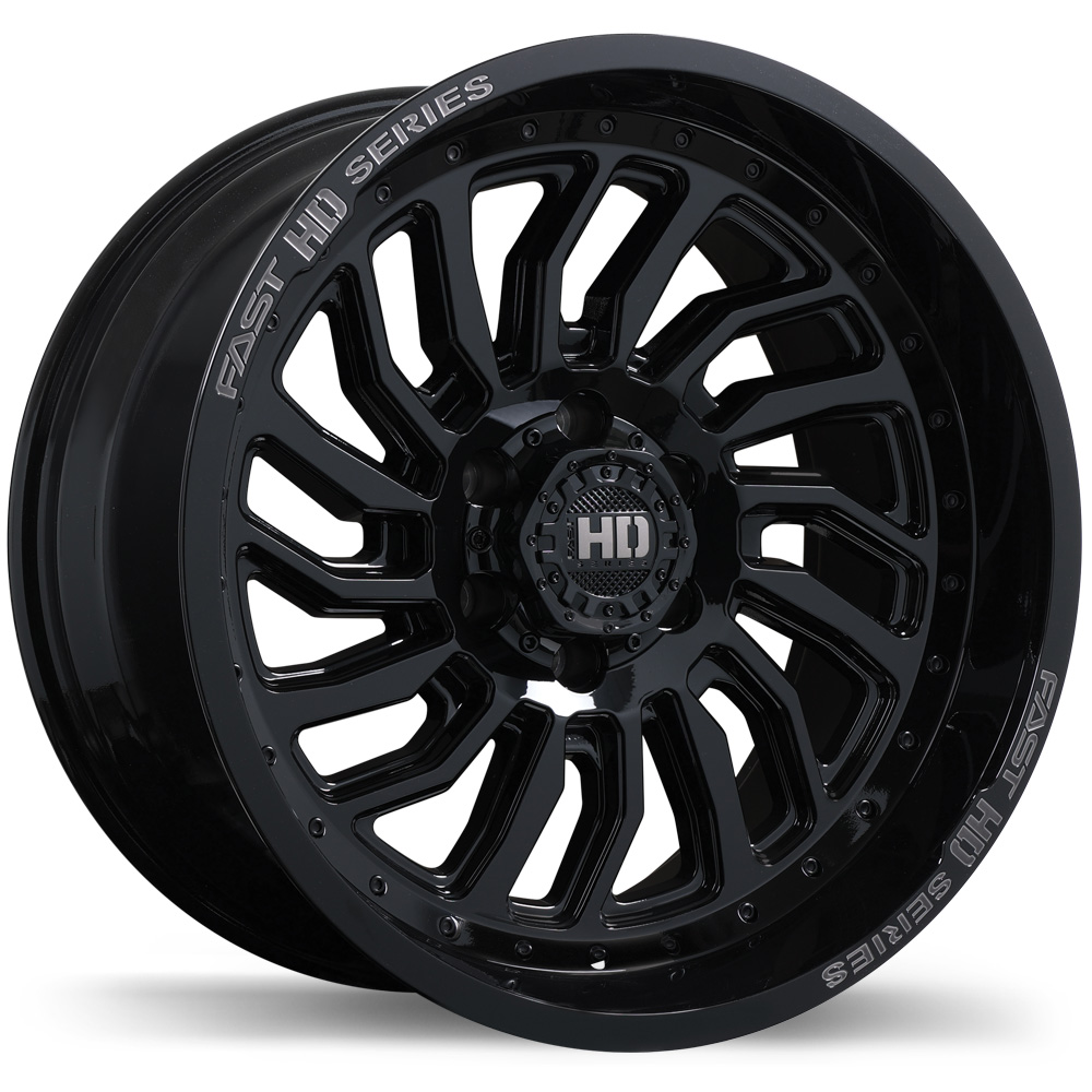 Fast HD D-STRUCT 20x10.0" 6x139.7 Gloss Black with Grey Milling