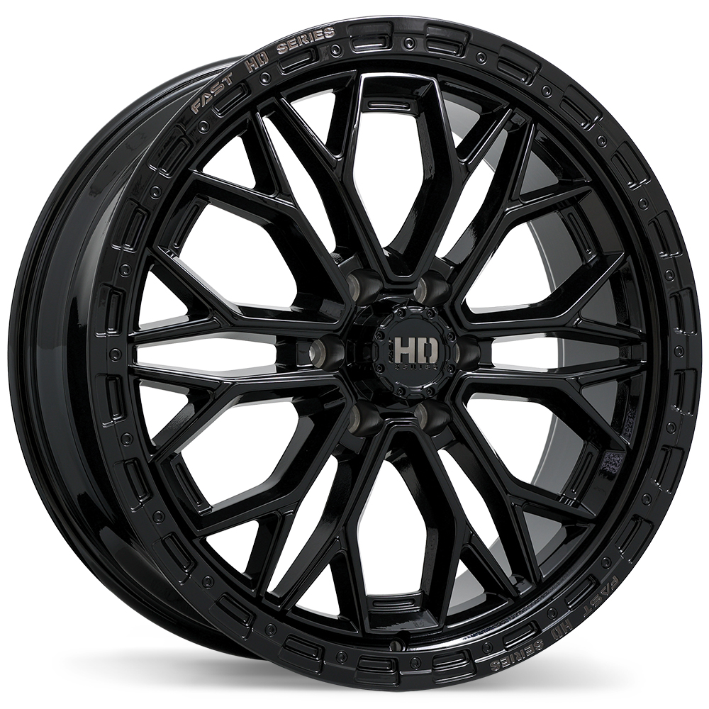 Fast HD Muramasa 22x9.0" 6x135 Gloss Black with Grey Milling