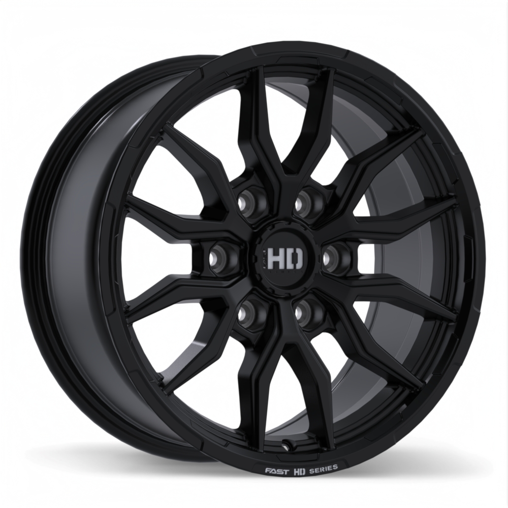 Fast HD Grit 17x8.0" 6x139.7 Satin Black with Milling