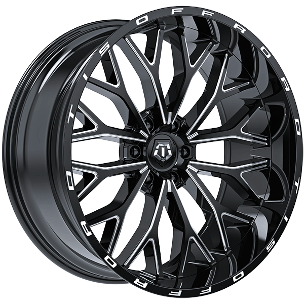 TIS Wheels 565 20x9.0 6x139.7 Noir lustré - Rebord usiné