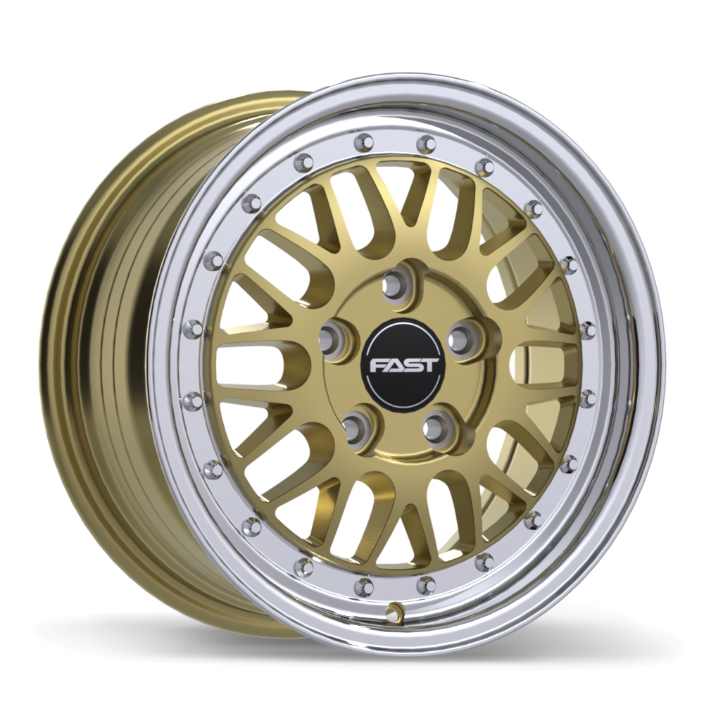 Fast Wheels FR01 15x7.0" 5x115 Gloss Gold with Machined Lip