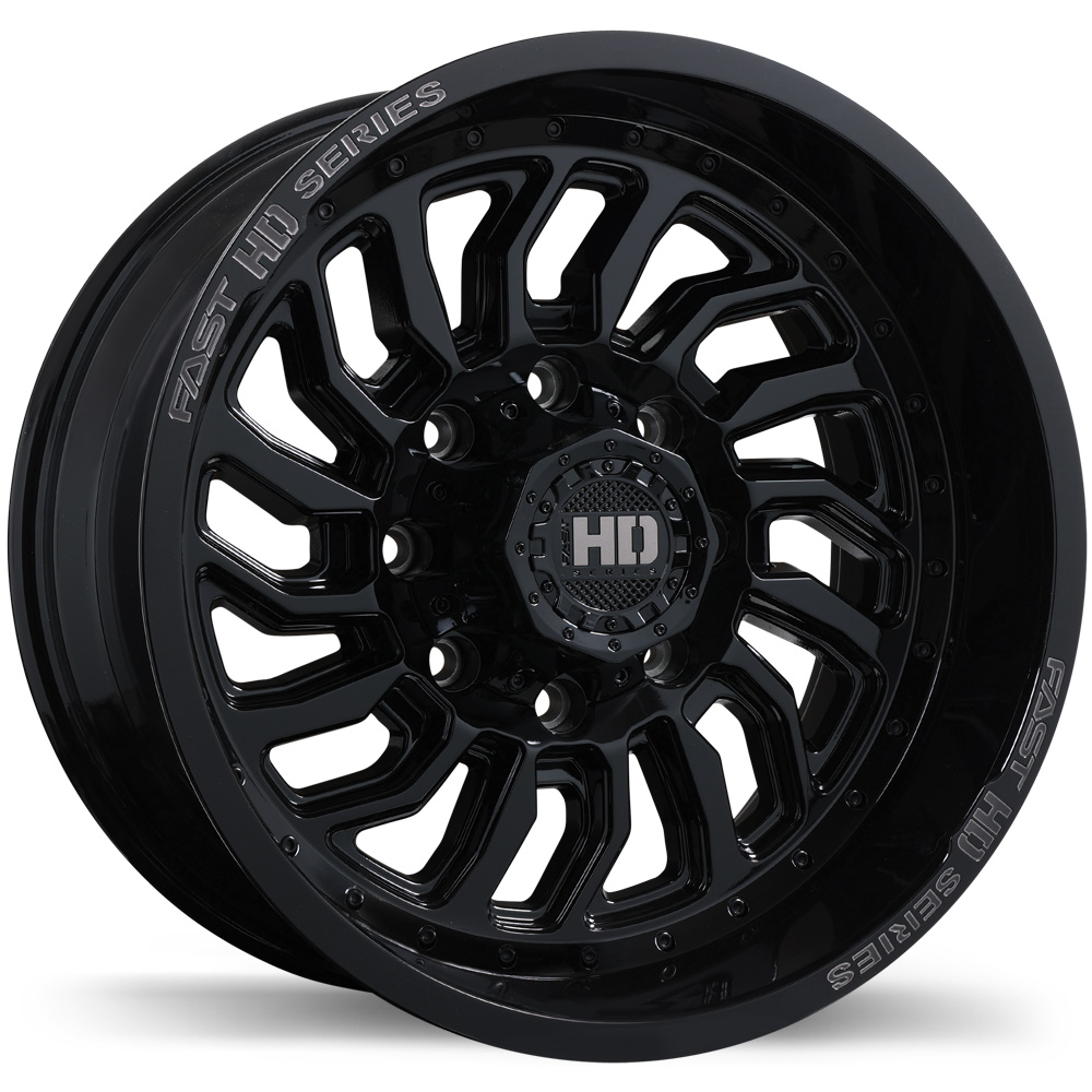 Fast HD D-STRUCT 20x10.0" 8x165.1 Gloss Black with Grey Milling