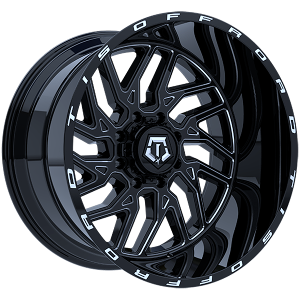 TIS Wheels 544 22x12 22x12/5x127/5x139.7 Noir lustré - Rebord usiné