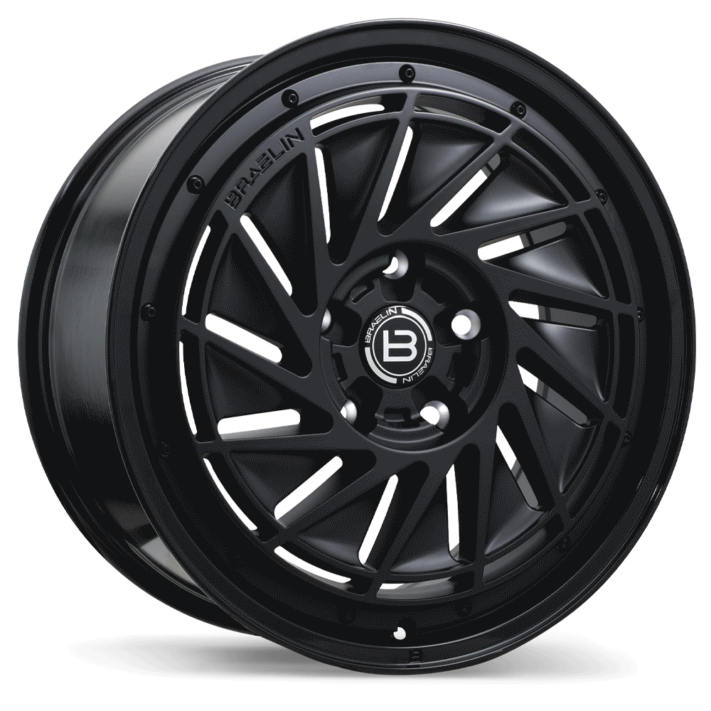 Braelin BR16 19x9.5" 5x128 Matte Black with Gloss Black Lip