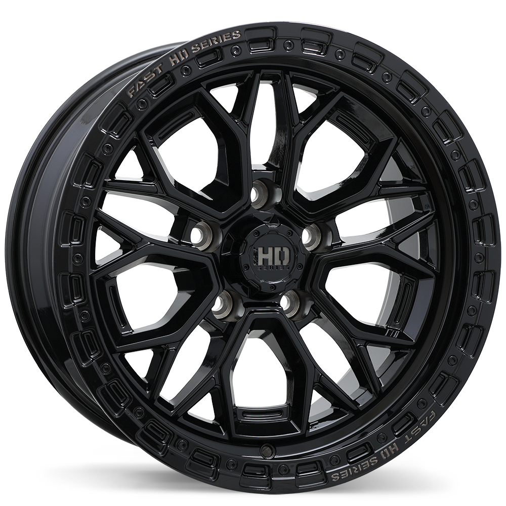 Fast HD Muramasa 17x9.0" 5x127 Gloss Black with Grey Milling