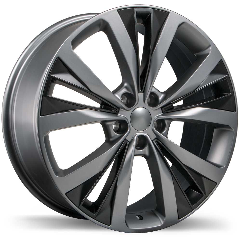 Replika R201 20x8.5" 5x108 Matte Gunmetal with Matte Black Inserts
