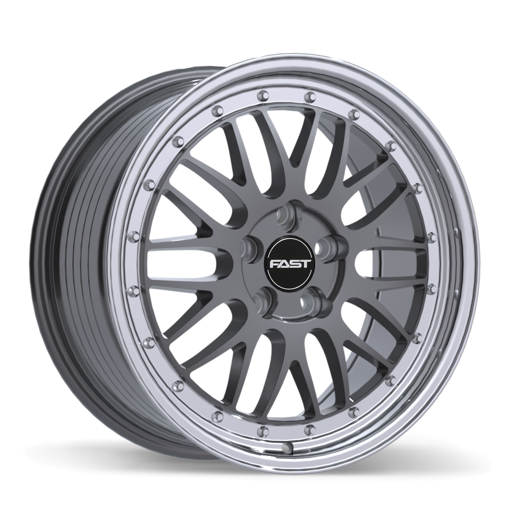 Fast Wheels FR01 18x8.5" 5x120 Gloss Gunmetal with Machined Lip