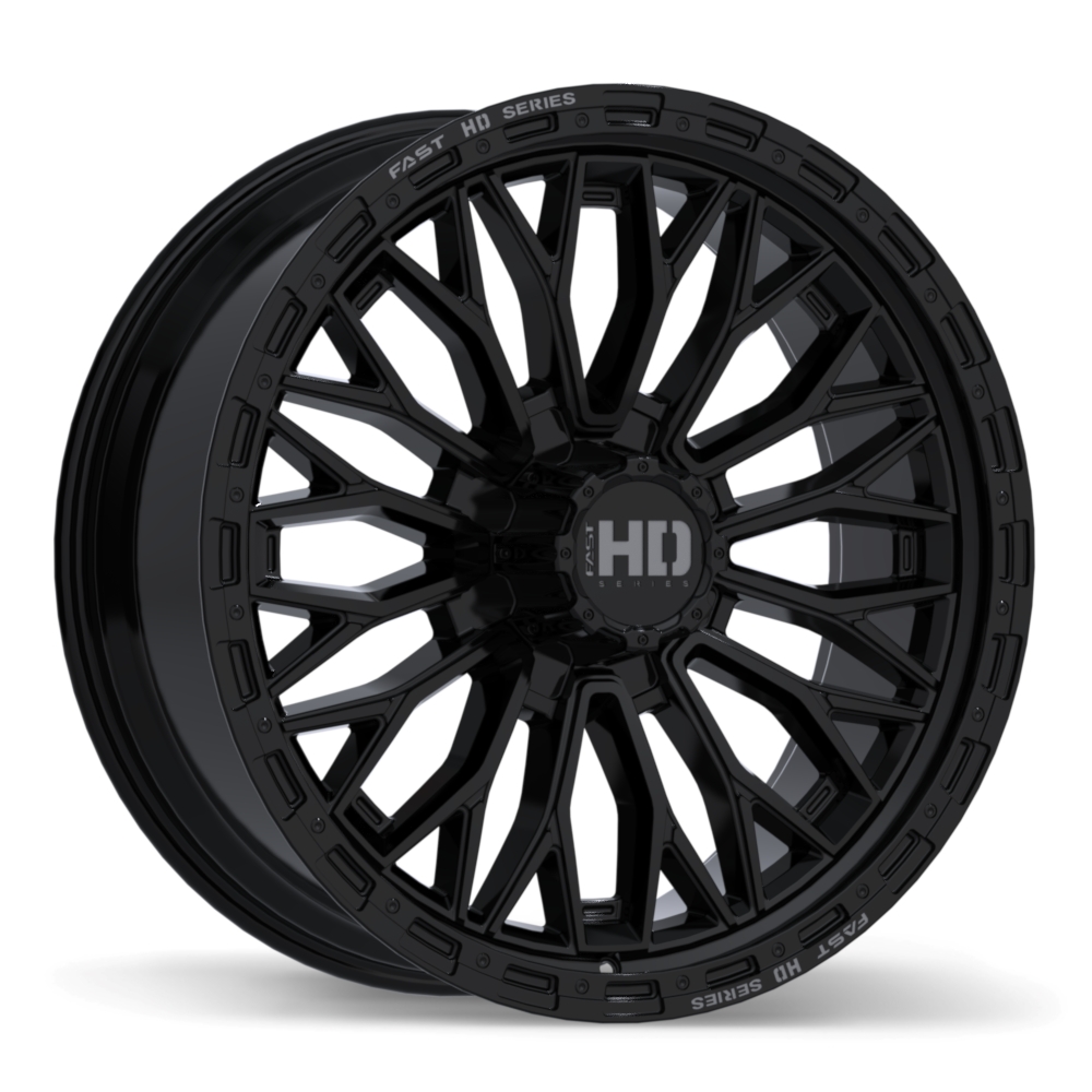 Fast HD Muramasa 24x9.5" 8x170 Gloss Black with Grey Milling