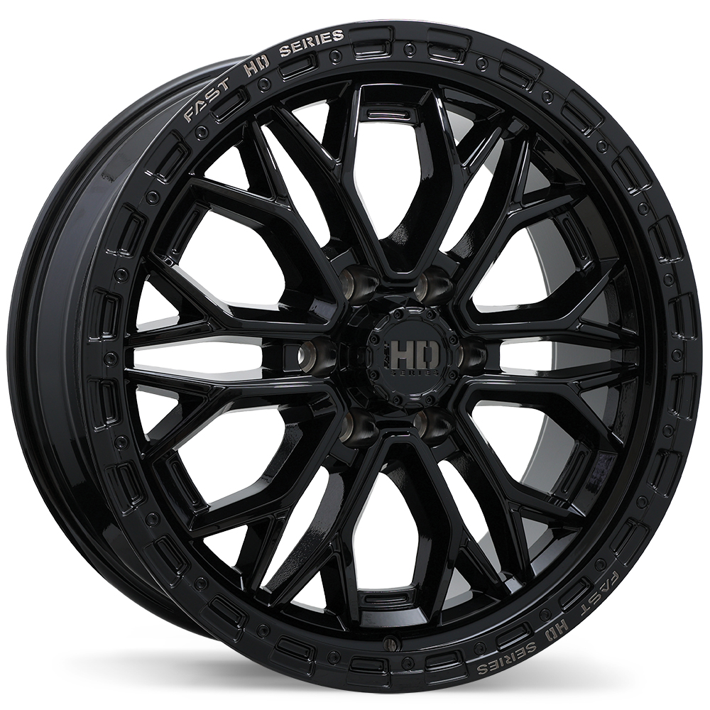 Fast HD Muramasa 20x9.0" 6x139.7 Gloss Black with Grey Milling