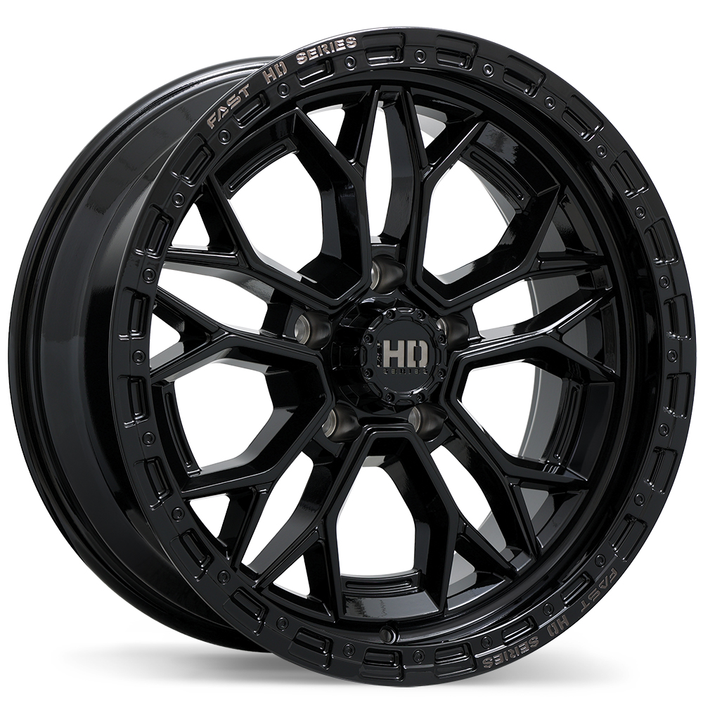 Fast HD Muramasa 20x9.0" 5x139.7 Gloss Black with Grey Milling