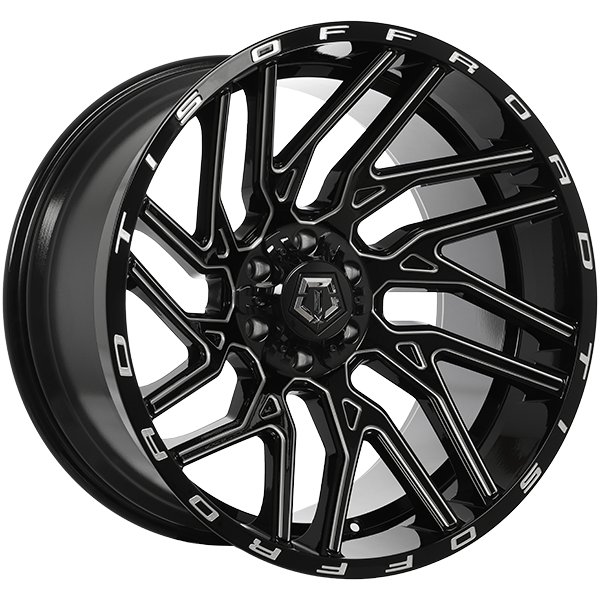 TIS Wheels 554 22x12 22x12/6x135/6x139.7 Noir lustré - Rebord usiné