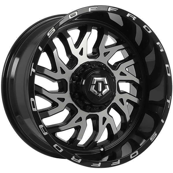 TIS Wheels 544 22x12 22x12/8x165.1 Noir lustré - Façade machinée