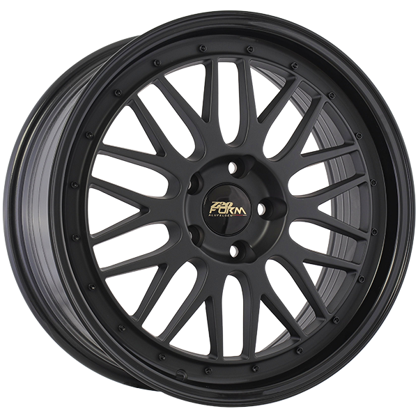 720 Form FF14 18x8.0 5x114.3 Noir Satin - Rebord noir lustré