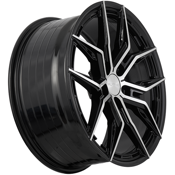 Ruffino ELEGANZA 18x8.0 5x108 Noir lustré - Façade machinée — 2