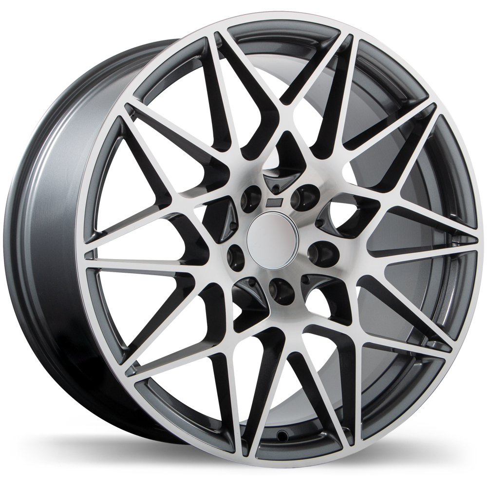 Replika R208 19x8.5" 5x120 Gloss Gunmetal with Machined Face