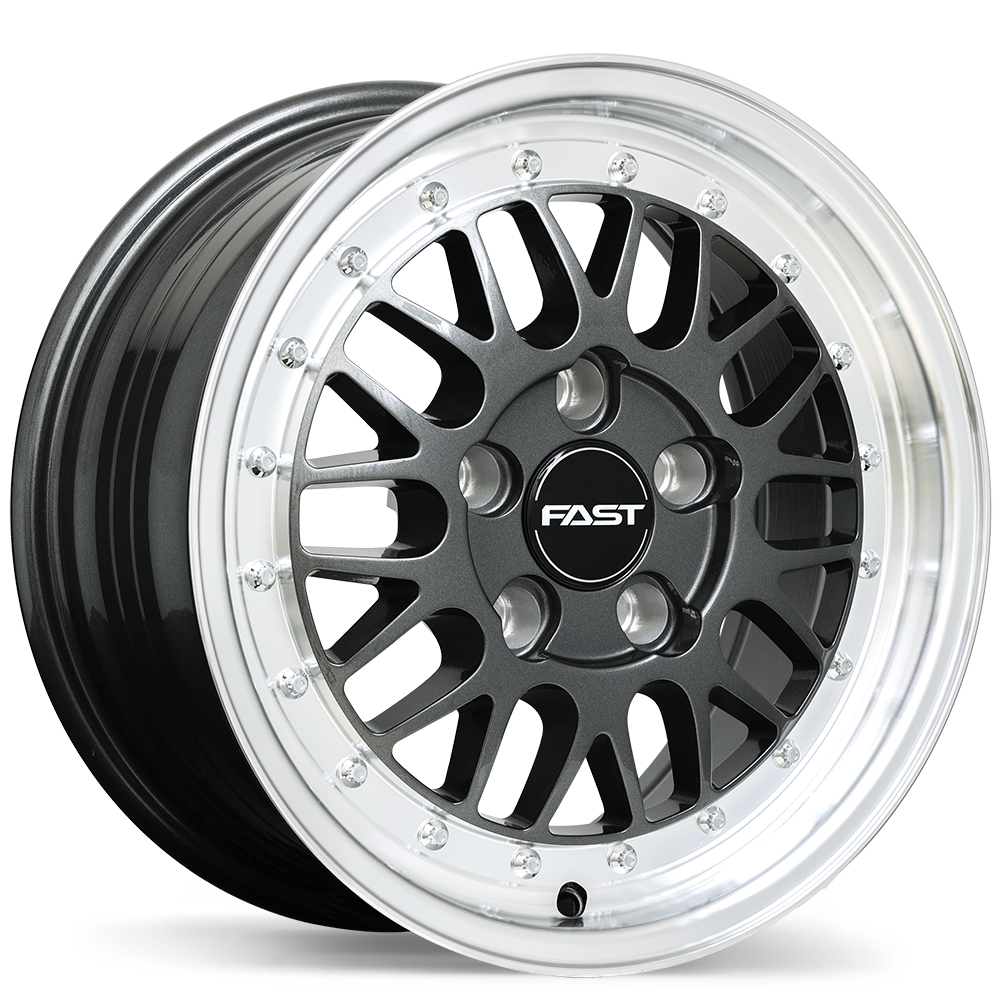 Fast Wheels FR01 15x7.0" 5x114.3 Gloss Gunmetal with Machined Lip