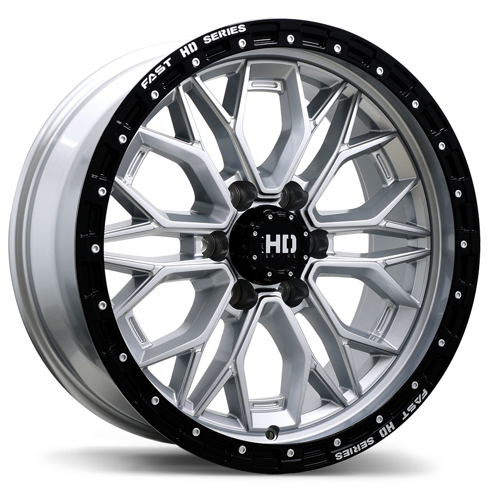 Fast HD Muramasa 20x9.0" 6x139.7 Gloss Silver with Black Lip